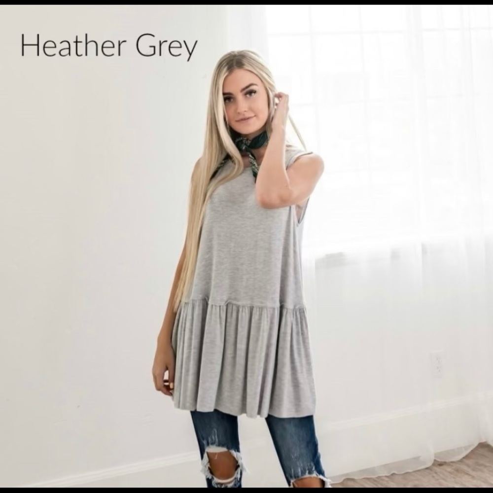 Sleeveless Ruffle Bottom Top